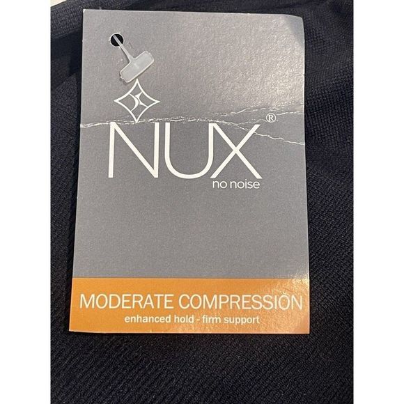 NUX Ribbed Waist Leggings Size Medium Workout Black Moderate Compress NWT - Picture 11 of 13